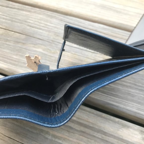 Blue Wallet Handmade Men Card Holder Purse Leather - Picture 11 of 12